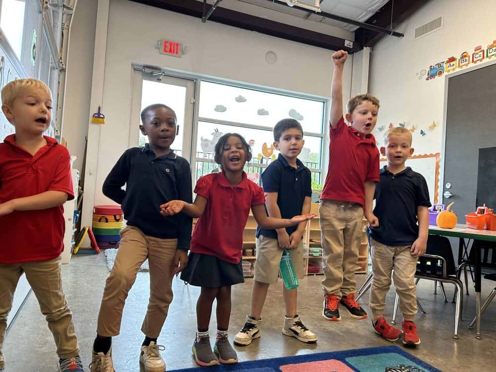 Selwyn lower school students moving together in their classroom