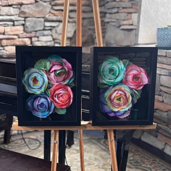 Art 7n8, Paper Flower Shadow Boxes - 1